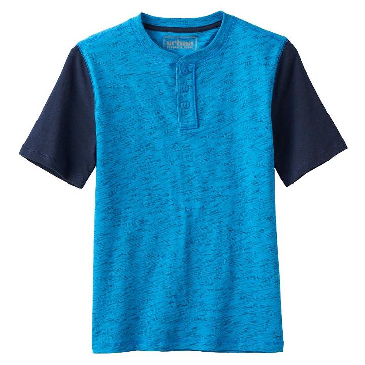 Boys 8-20 Urban Pipeline&reg; Henley Raglan Tee, Boy's, Size: Xl, Med Blue