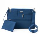 Women's Baggallini Tablet Crossbody Bag With Rfid Blocking Pouch, Med Blue