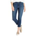 Women's Chaps Slim Fit Capri Jeans, Size: 16, Blue