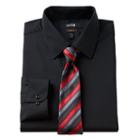 Men's Apt. 9&reg; Slim-fit Dress Shirt & Tie Set, Size: M-32/33, Black