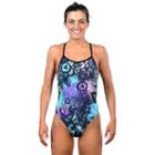 Women's Dolfin Bellas Print Tie-back One-piece Swimsuit, Size: 36 Comp, Med Pink