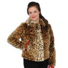 Excelled Leopard Faux-fur Coat, Women's, Size: Large, Multicolor