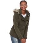 Juniors' J-2 Faux-fur Hood Fleece Jacket, Teens, Size: Medium, Dark Green