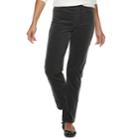 Women's Croft & Barrow&reg; Classic Corduroy Bootcut Pants, Size: 12 Short, Grey (charcoal)