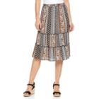 Women's Studio 253 Tiered Midi Skirt, Size: Large, Brown Oth