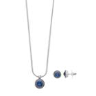 Napier Round Pendant Necklace & Stud Earring Set, Women's, Blue