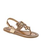 Laura Ashley Girls' Jeweled Slingback Sandals, Girl's, Size: 12, Gold