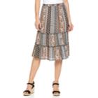 Women's Studio 253 Tiered Midi Skirt, Size: Xl, Brown