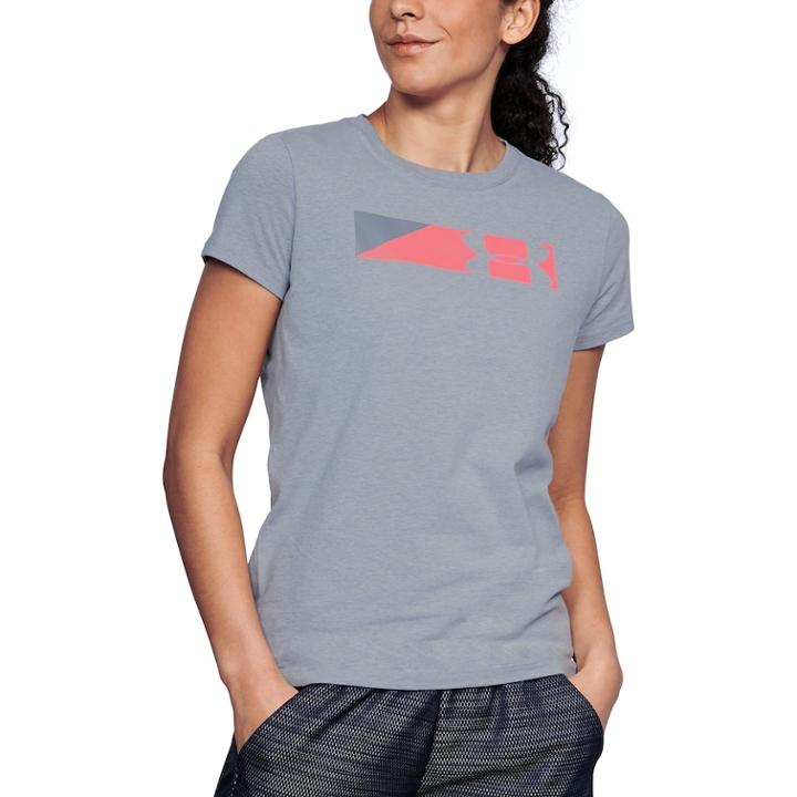 Women's Under Armour Sportstyle Branded Graphic Tee, Size: Medium, Med Grey