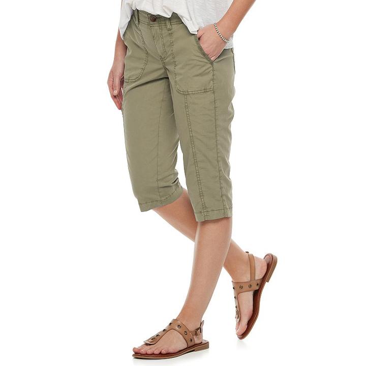 Women's Sonoma Goods For Life&trade; Cargo Capris, Size: 16, Green
