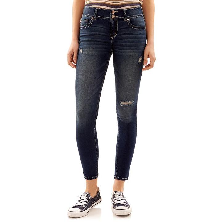 Juniors' Wallflower Ripped Ultra Skinny Jeans, Teens, Size: 1, Purple Oth