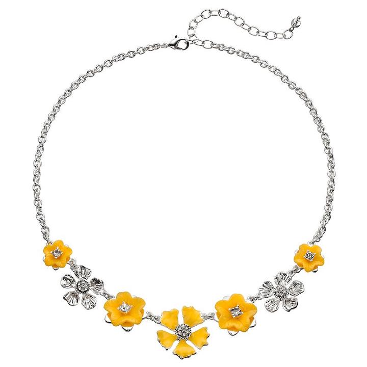 Napier Graduated Flower Necklace, Women's, Yellow