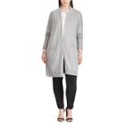 Plus Size Chaps Long Sleeve Open Front Cardigan, Women's, Size: 1xl, Grey