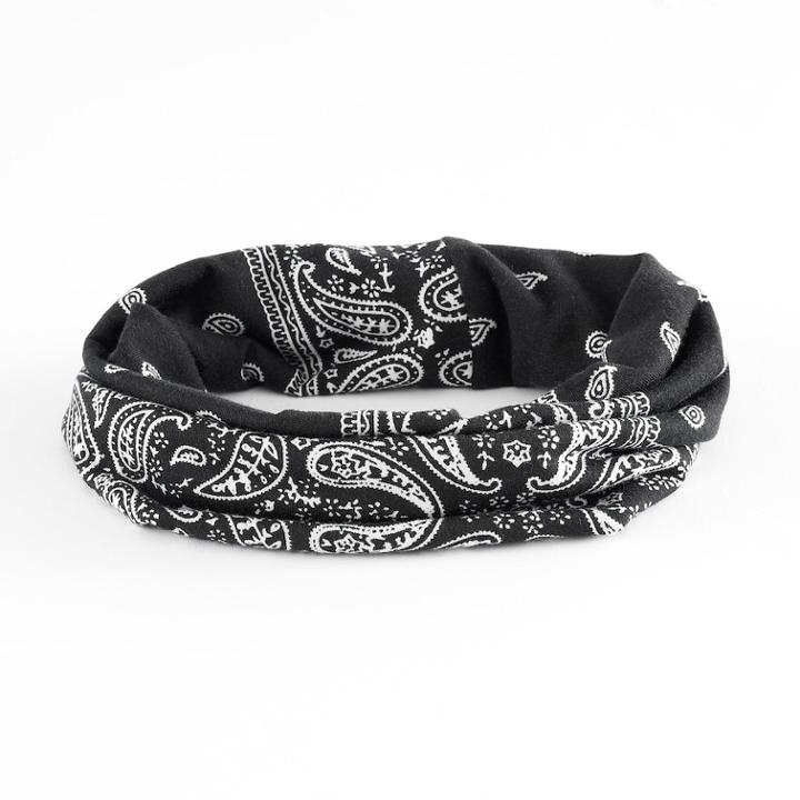 Mudd&reg; Bandana Print Jersey Head Wrap, Black