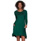 Women's Nina Leonard Embellished Swing Dress, Size: Large, Green Oth