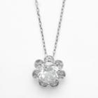 Sterling Silver White Topaz Diamond Accent Flower Pendant, Women's, Size: 18