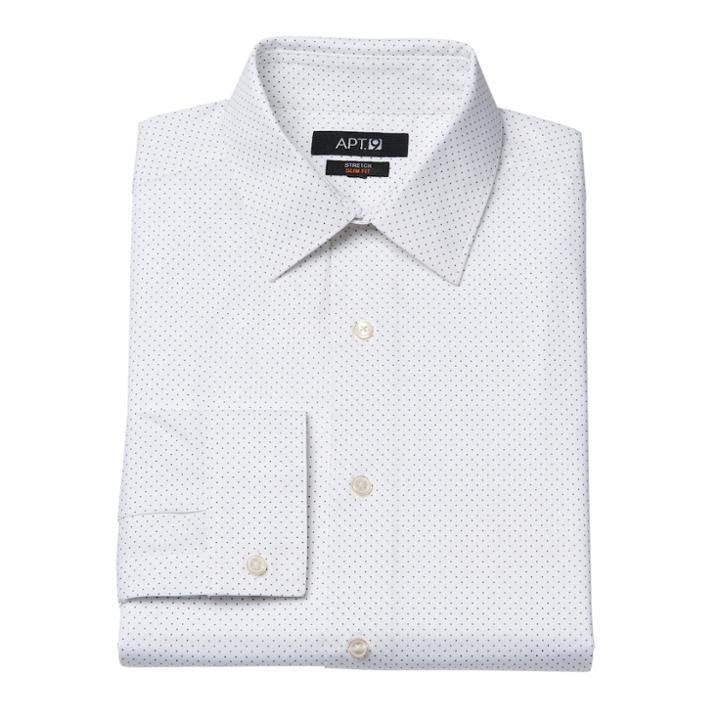 Men's Apt. 9&reg; Premier Flex Extra-slim Fit Flex Collar Dress Shirt, Size: 18 36/37, White