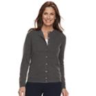 Women's Croft & Barrow&reg; Essential Extra Cozy Cardigan, Size: Xxl, Dark Grey