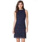Women's Chaps Lace Shift Dress, Size: 8, Blue (navy)