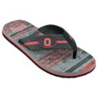 Men's Ohio State Buckeyes Striped Flip Flop Sandals, Size: Large, Black