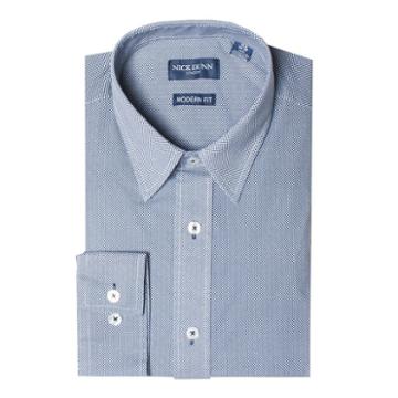 Men's Nick Dunn Modern-fit Dress Shirt, Size: M-34/35, Blue (navy)