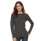 Women's Croft & Barrow&reg; Cable-knit Boatneck Sweater, Size: Xs, Dark Grey
