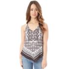 Juniors' Iz Byer Handkerchief Hem Scarf Tank, Teens, Size: Medium, Black White
