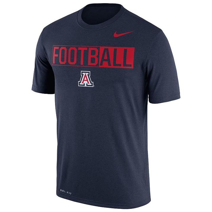 Men's Nike Arizona Wildcats Dri-fit Football Tee, Size: Xl, Multicolor
