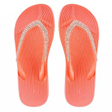Girls 4-16 Elli By Capelli Rhinestone Woven Jelly Flip Flops, Size: 12/13, Med Red