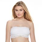 Juniors' Mudd&reg; Ruched Lace Bandeau, Girl's, Size: Small, White