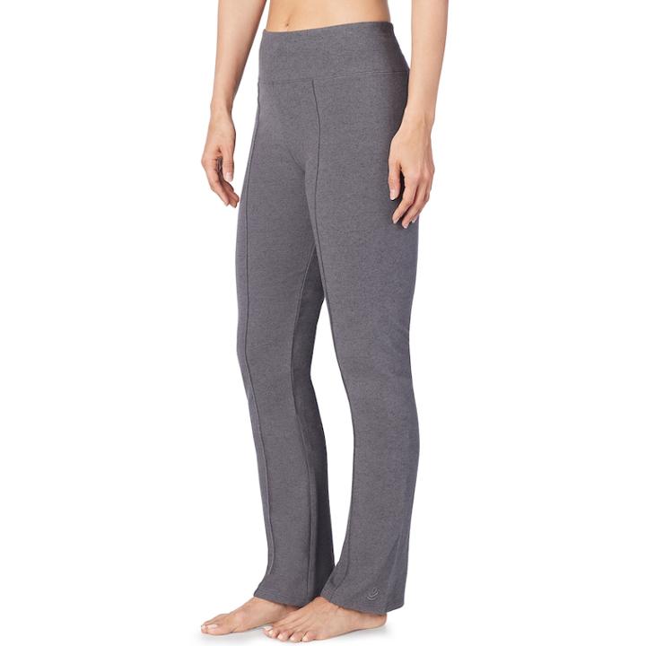 Women's Cuddl Duds Stretch Twill Bootcut Pants, Size: Medium, Grey (charcoal)
