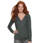 Women's Rock & Republic&reg; Ribbed Twist Top, Size: Xs, Med Green