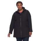 Plus Size Tek Gear Hooded Rain Jacket, Women's, Size: 1xl, Black