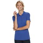 Women's Croft & Barrow&reg; Classic Polo, Size: Xs, Dark Blue