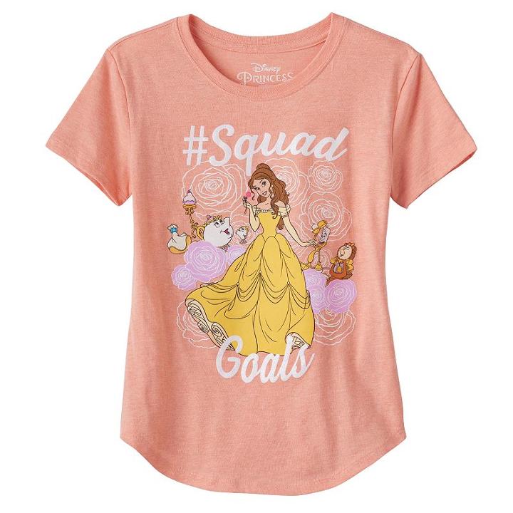 Disney's Beauty And The Beast Belle Girls 7-16 #squad Goals Graphic Tee, Girl's, Size: Small, Drk Orange