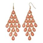 Mudd&reg; Pink Glittery Teardrop Nickel Free Kite Earrings, Women's, Light Pink