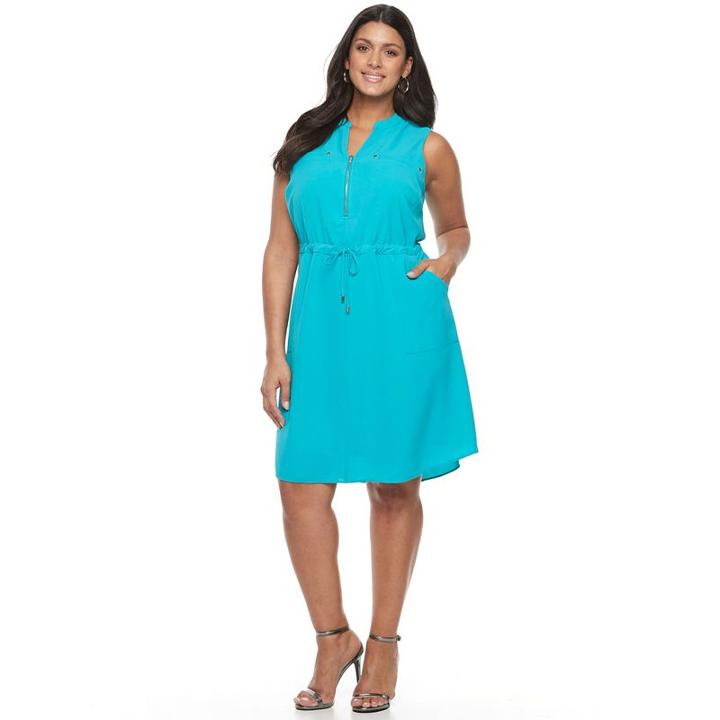 Plus Size Apt. 9 High-low Hardware Dress, Women's, Size: 3xl, Turquoise/blue (turq/aqua)