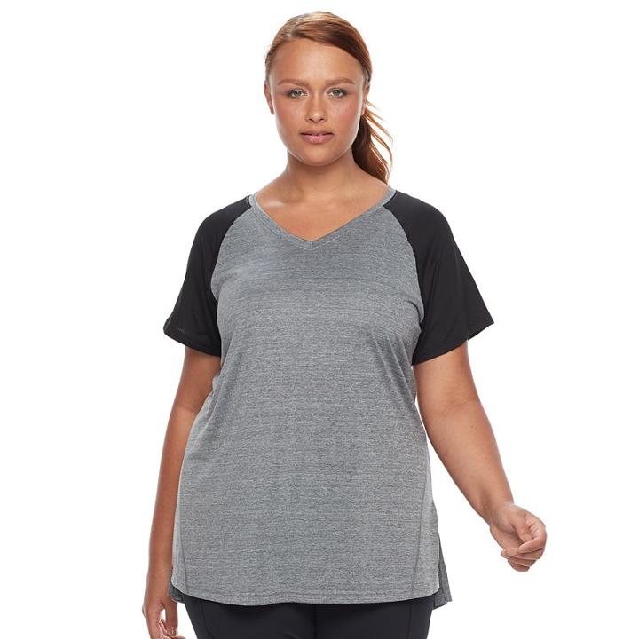 Plus Size Tek Gear&reg; Performance Side Slit Base Layer Tee, Women's, Size: 1xl, Dark Grey
