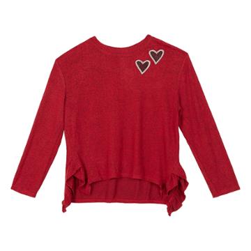 Girls 7-16 Iz Amy Byer Ruffled Side Sweater, Size: Large, Red