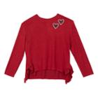 Girls 7-16 Iz Amy Byer Ruffled Side Sweater, Size: Large, Red