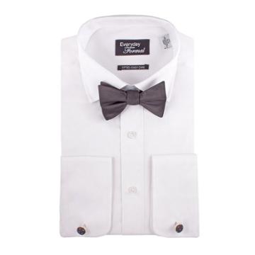 Men's Nick Dunn Fitted Easy-care Dress Shirt & Tie Set, Size: S 34/35, White
