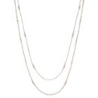 Lc Lauren Conrad Long Mother-of-pearl Beaded Double Strand Necklace, Women's, White Oth