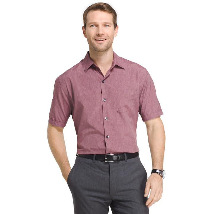 Men's Van Heusen Air Classic-fit Button-down Shirt, Size: Xxl, Dark Red