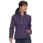 Women's Weathercast Quilted Moto Jacket, Size: Small, Lt Purple