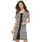 Women's Perceptions Mock Coat Dress, Size: Regular, Med Brown