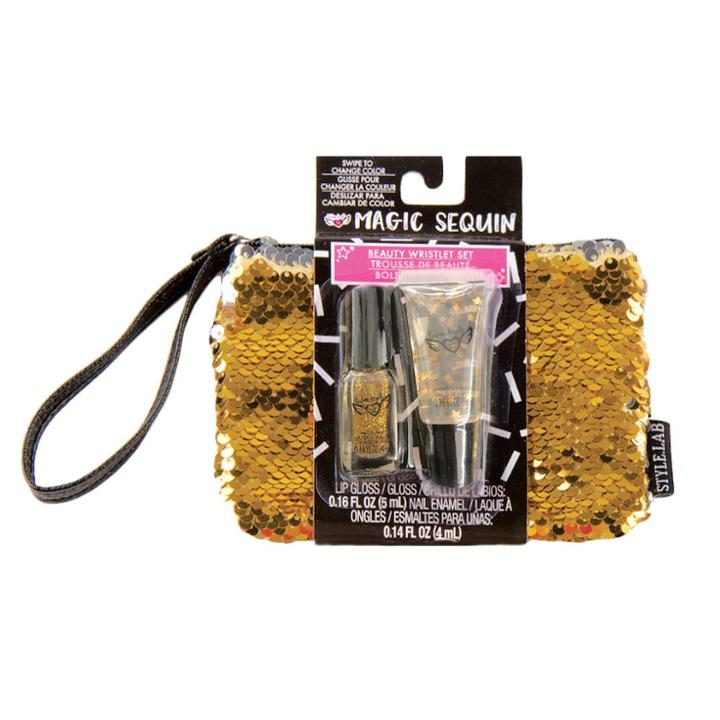 Girls 4-16 Fashion Angels Magic Flip Sequin Lip Gloss & Wristlet Set, Gold