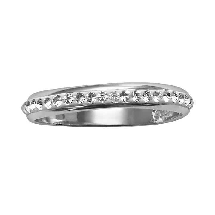 Sterling Silver Crystal Ring - Made With Swarovski Crystals, Women's, Size: 7, White