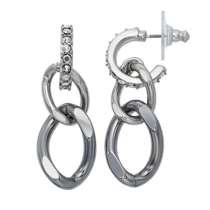 Simply Vera Vera Wang Chain Link Nickel Free Drop Earrings, Women's, Silver