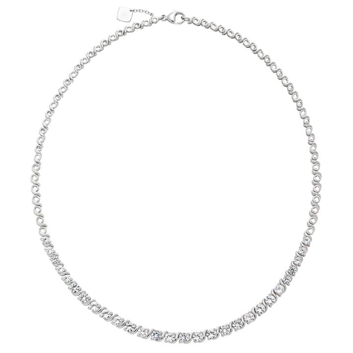 Sterling Silver Lab-created White Sapphire Necklace, Women's, Size: 18