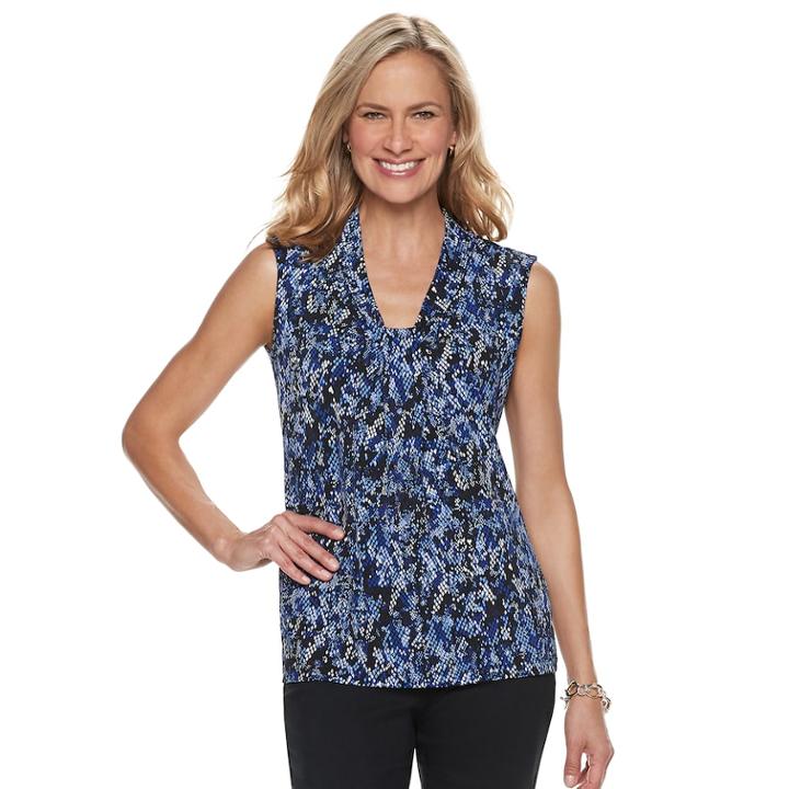 Women's Dana Buchman Knot-front Top, Size: Xxl, Blue